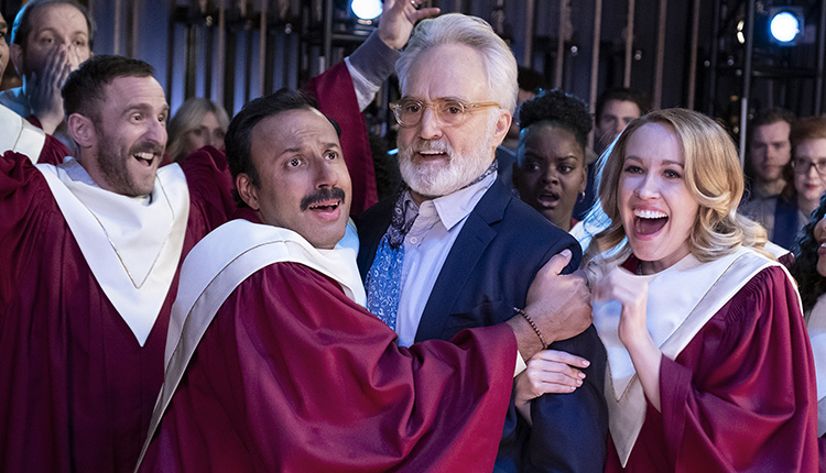Perfect Harmony, Geno Segers as Shep Rollins, Rizwan Manji as Reverend Jax, Bradley Whitford as Arthur Cochran, Anna Camp as Ginny, Tymberlee Hill as Adams Adams